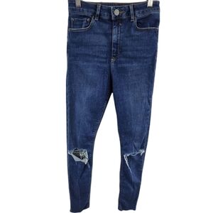 Asos Denim Destroyed Cropped Skinny Jeans Sz 26